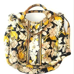 Vera Bradley Dogwood Pattern Two Way Tote Removable Strap Yellow Floral Retired